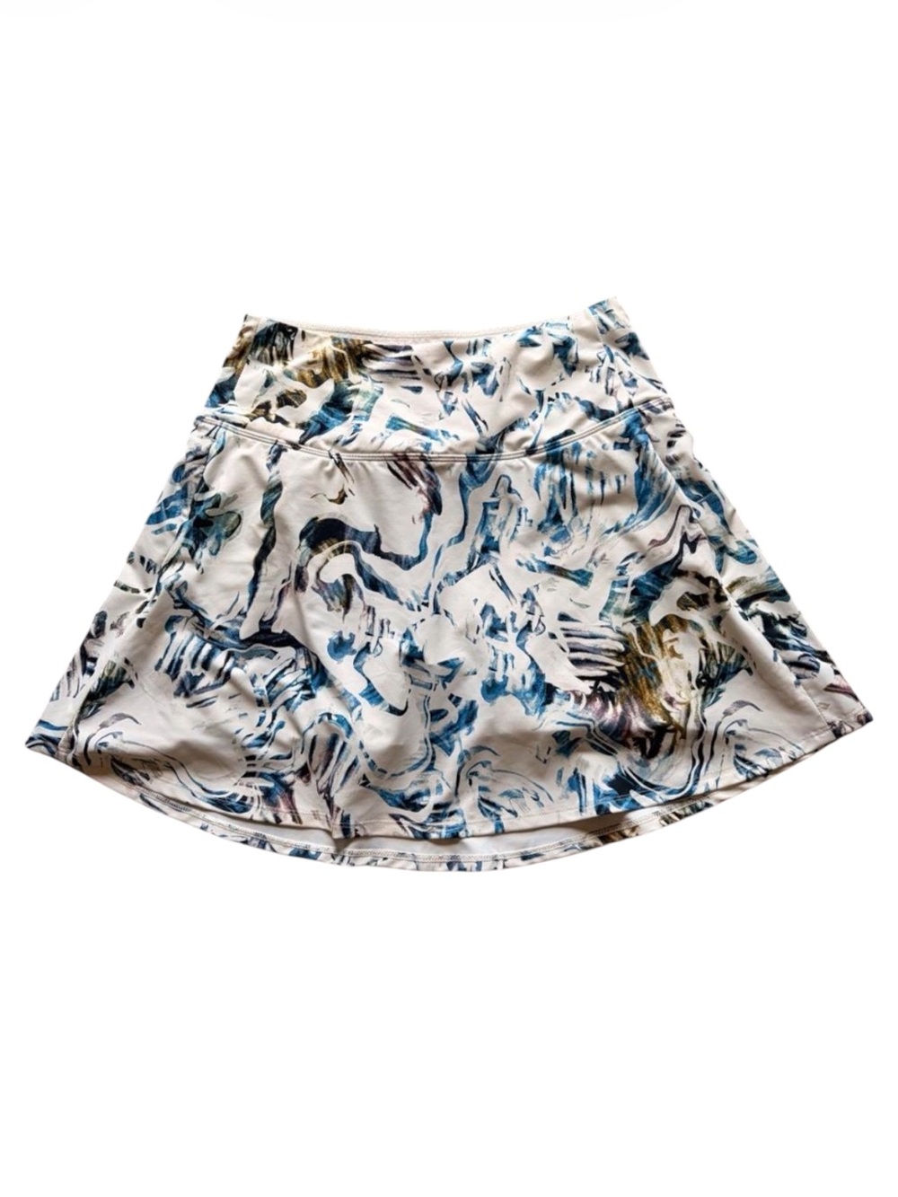 CALIA Women’s Small Abstract Print Golf Tennis Skort Blue Cream Athletic